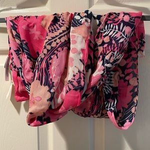 Talbots pink floral multi colored scarf. 100% Viscose. New with tags.